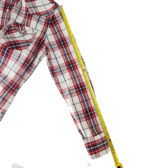 LEVI'S Barstow Western red check snap shirt M cowboy classic fit vintage vibe - Picture 13 of 15